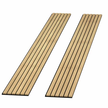 Ejoy Wood Veneer Acoustic Wide Slat Accoustic Wall Panels, 94x12.6x0.8, 2PK WACP_01